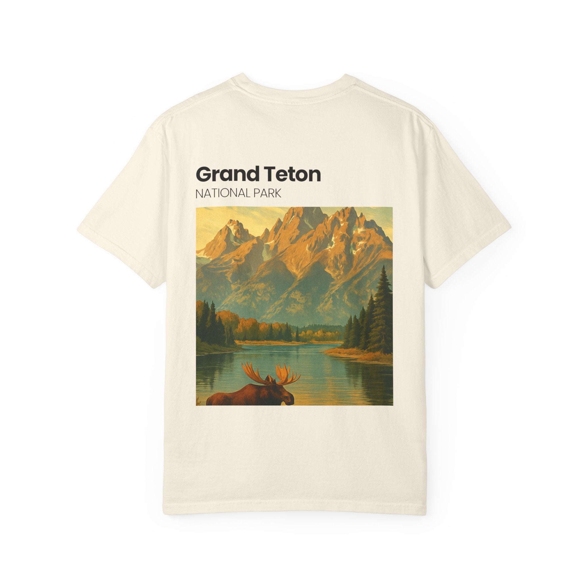 Grand Teton National Park Moose T-Shirt | Vintage Mountain Landscape