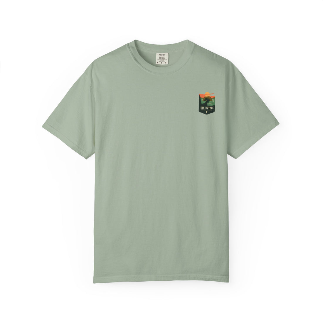 Isle Royale National Park Illustration T-shirt | Scenic Lake Sunrise Tee