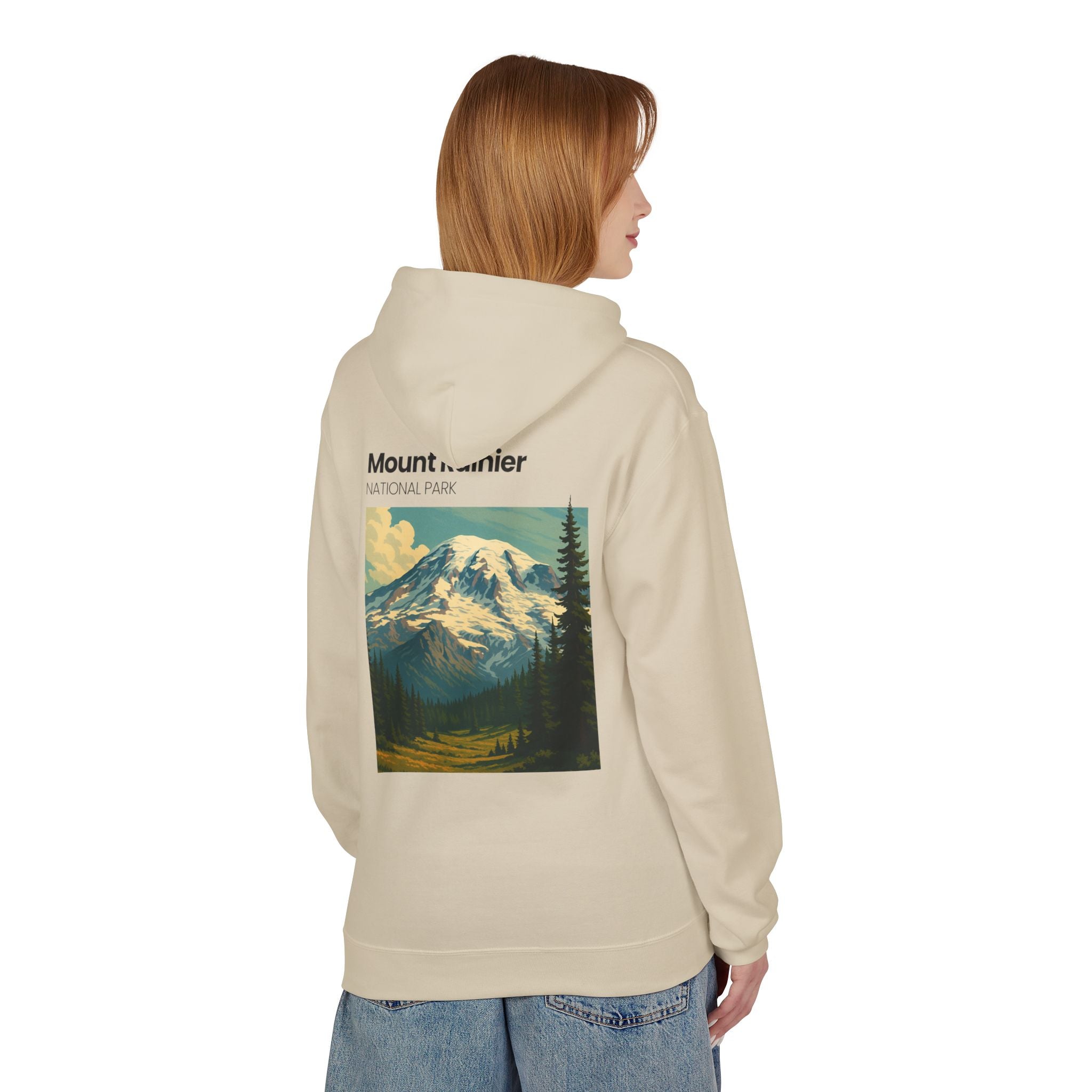 Mount Rainier National Park Hoodie | Vintage Landscape Mountain Design