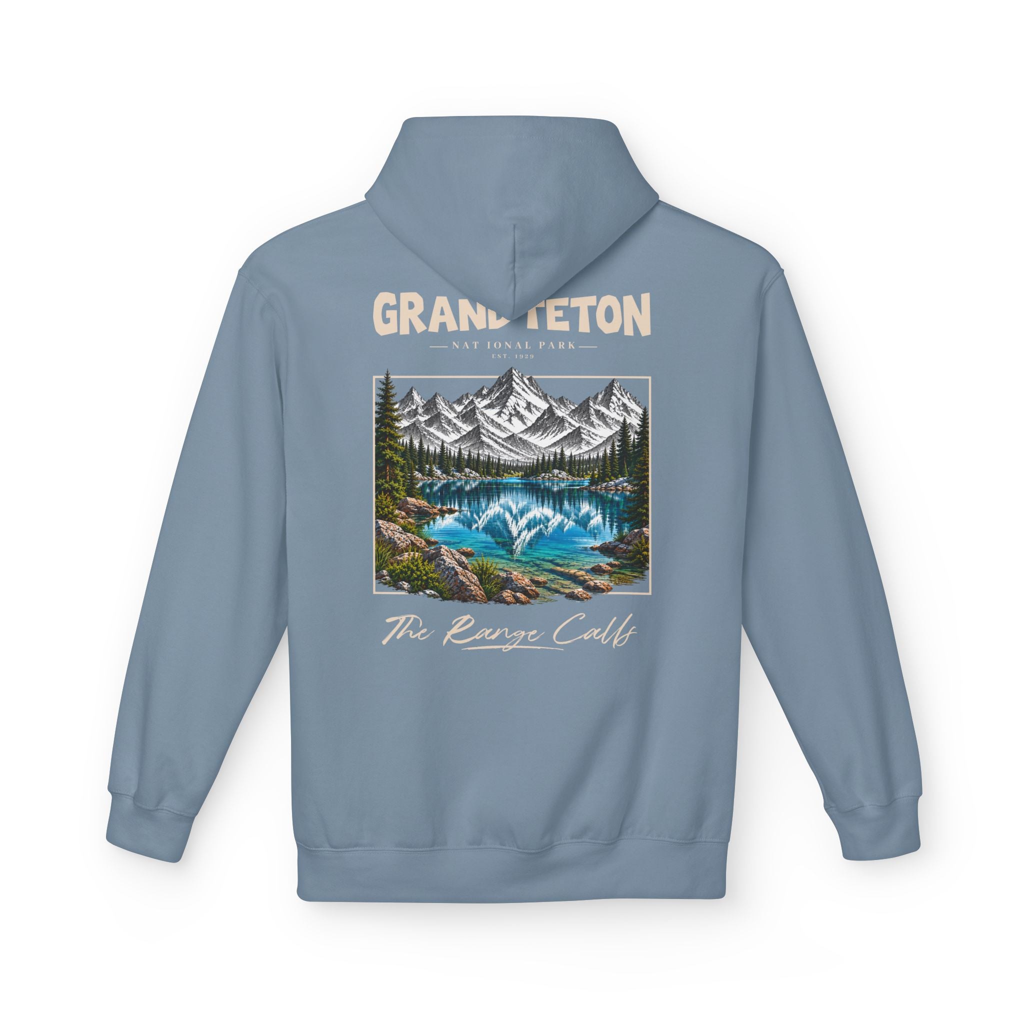 Grand Teton National Park Lake Reflection Graphic Hoodie
