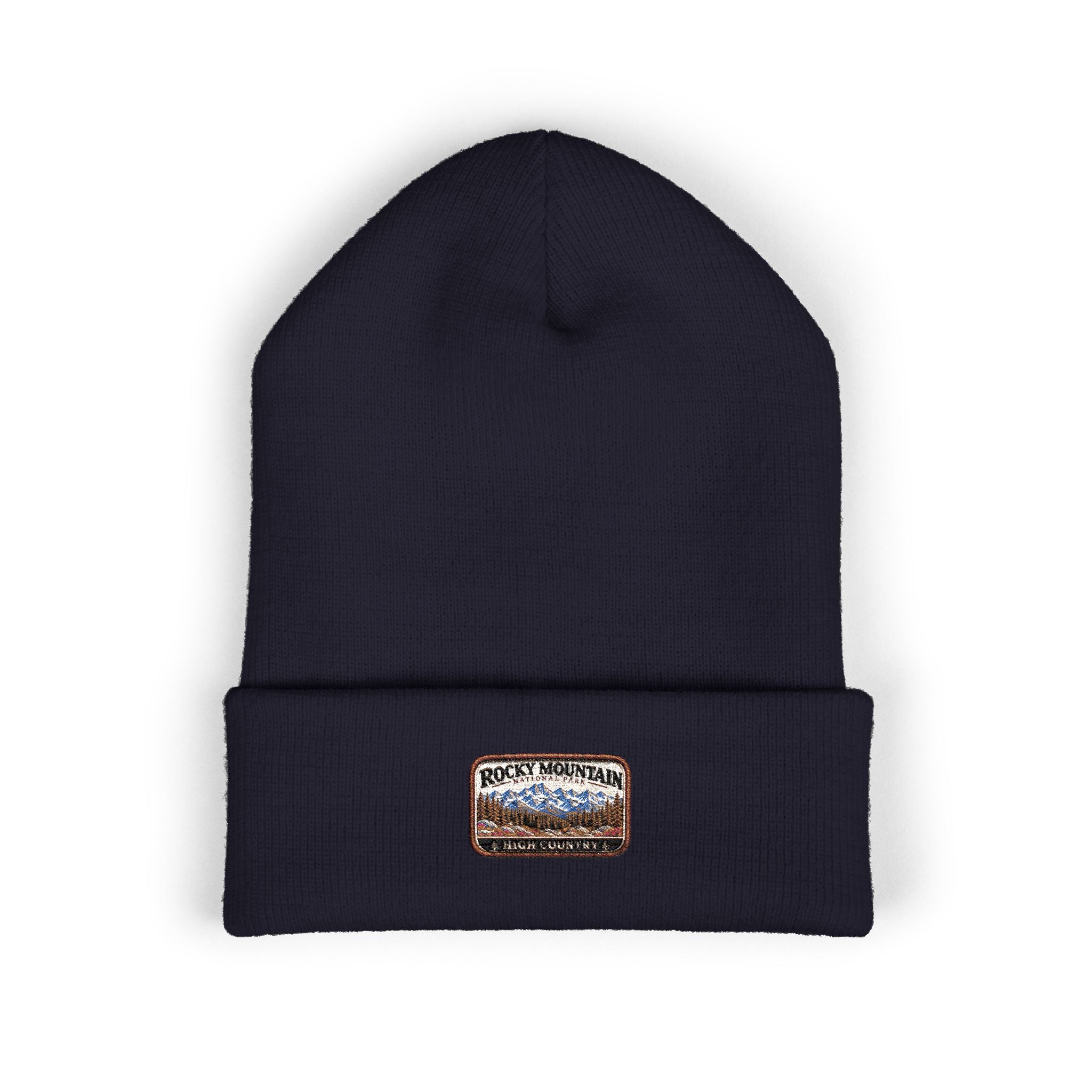 Rocky Mountain National Park Mountain Range Beanie Square Logo