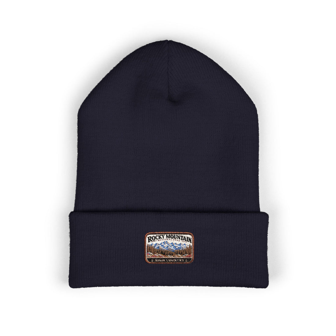 Rocky Mountain National Park Mountain Range Beanie Square Logo