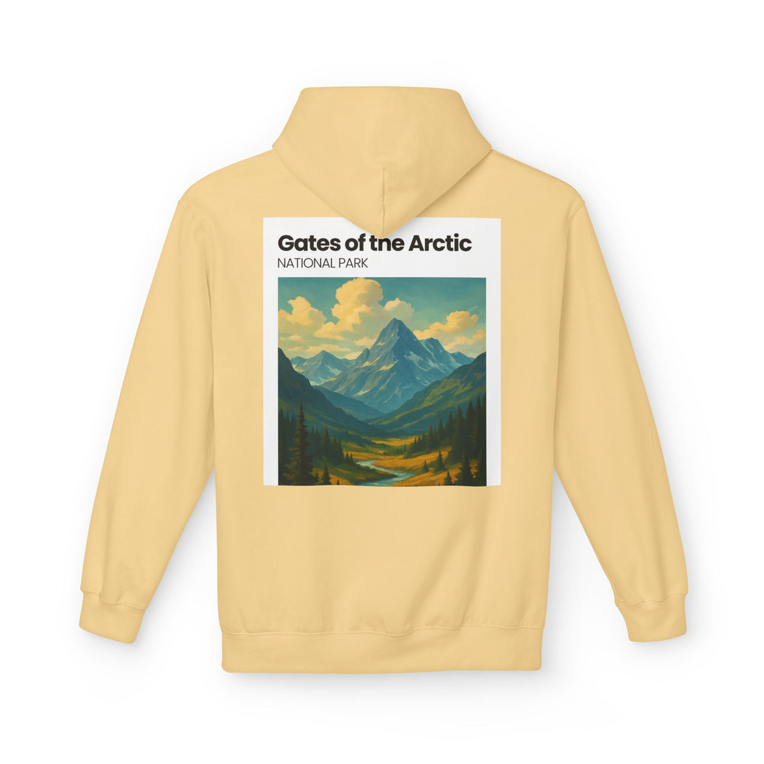 Gates of the Arctic National Park Hoodie | Mountain Landscape Retro Poster