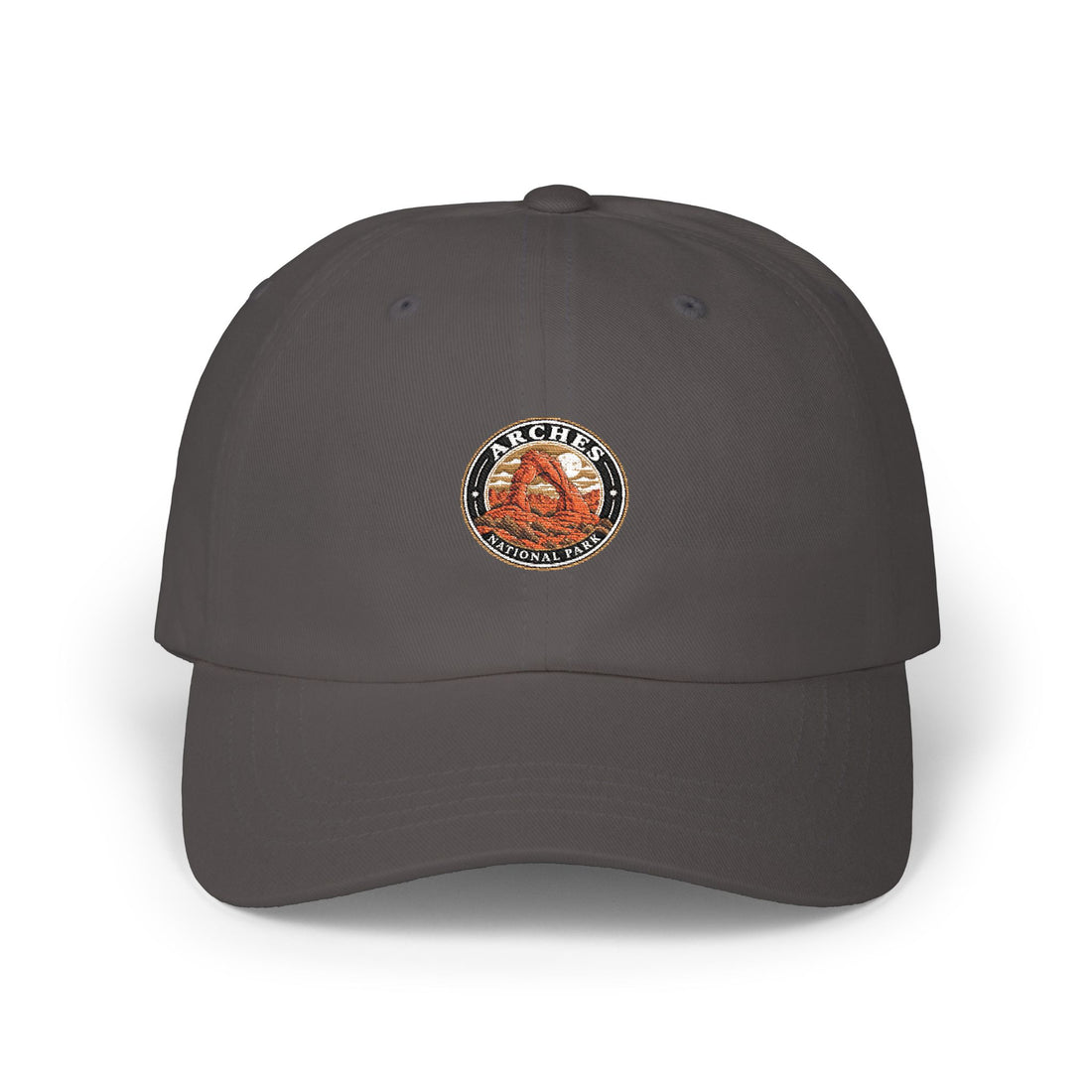 Arches National Park Delicate Arch Dad Cap Round Logo