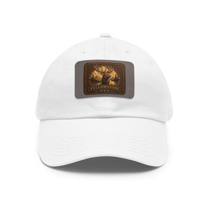 Yellowstone elk Leather Patch Dad Hat | Rectangle Patch Cap