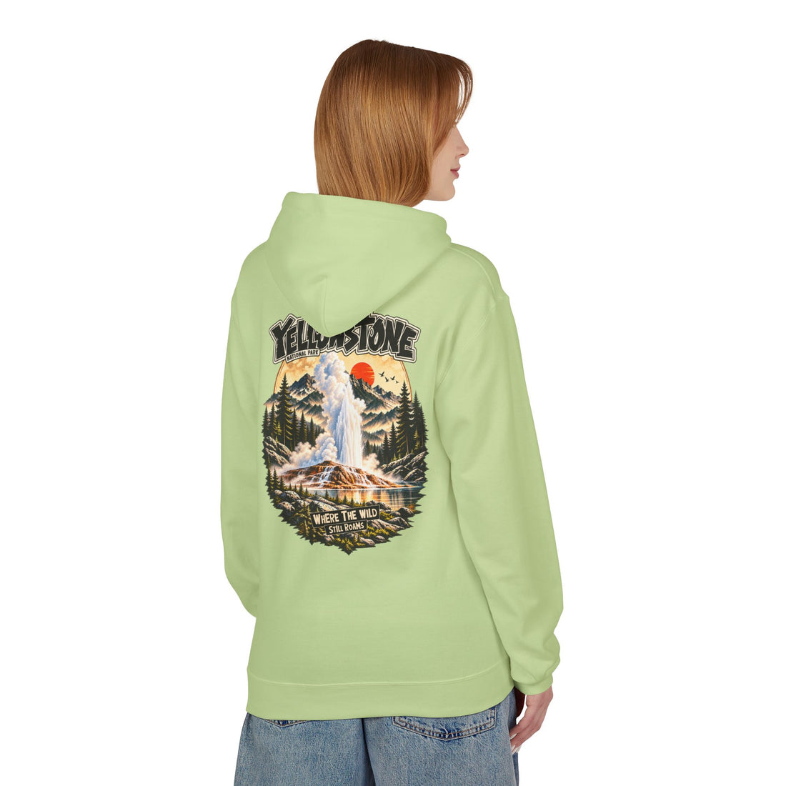 Yellowstone Old Faithful – Where the Wild Still Roams Hoodie Model2