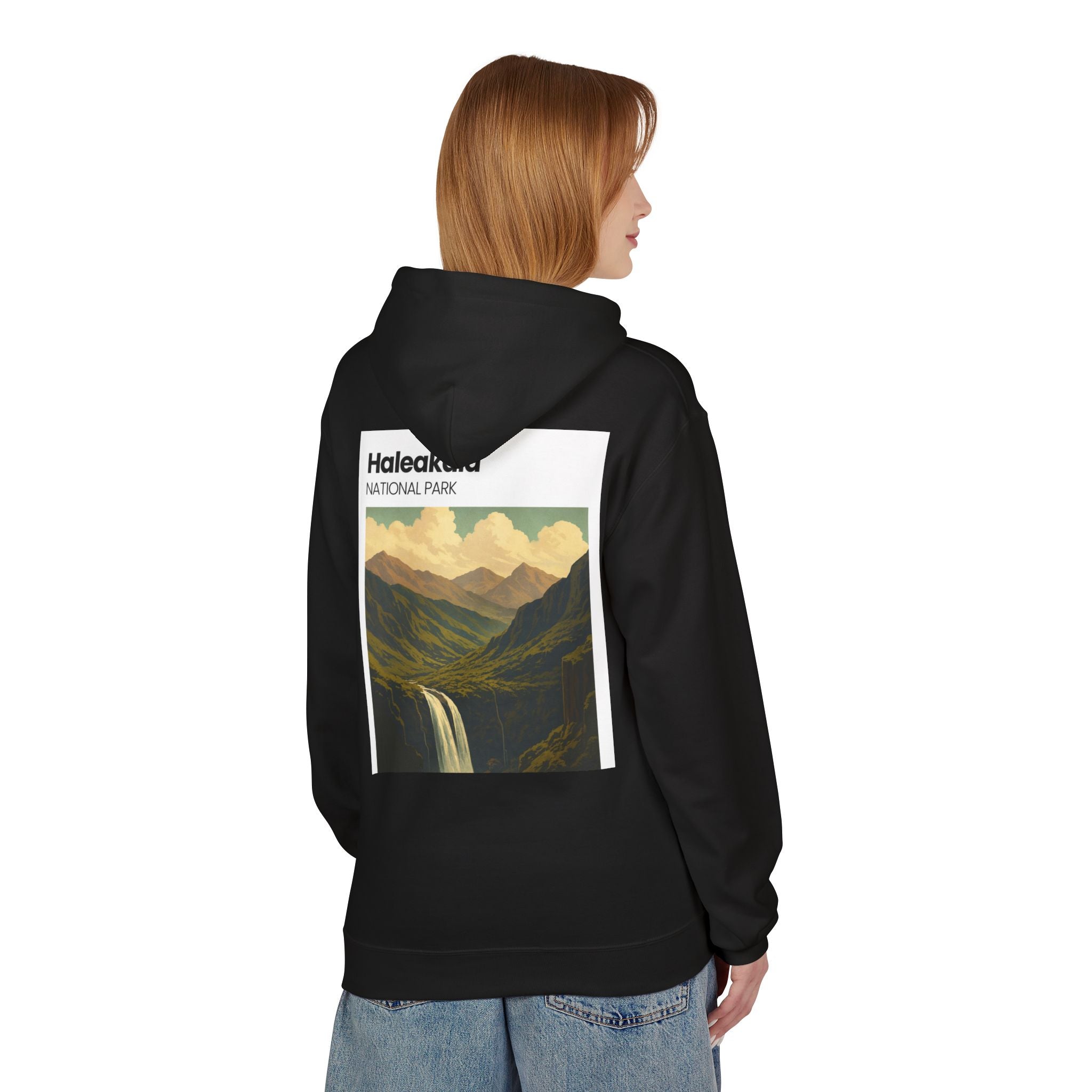 Haleakala National Park Landscape Hoodie | Vintage Mountain Waterfall
