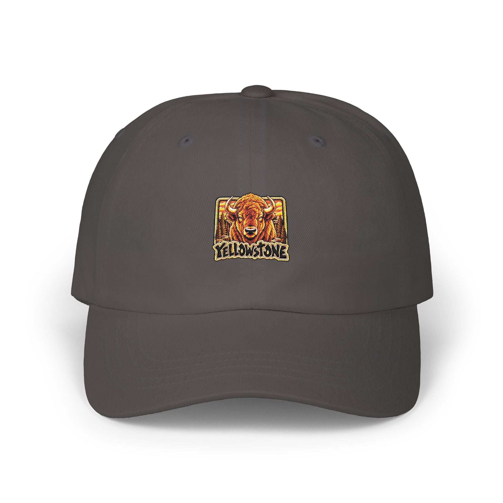 Yellowstone National Park Bison Square Logo Dad Hat