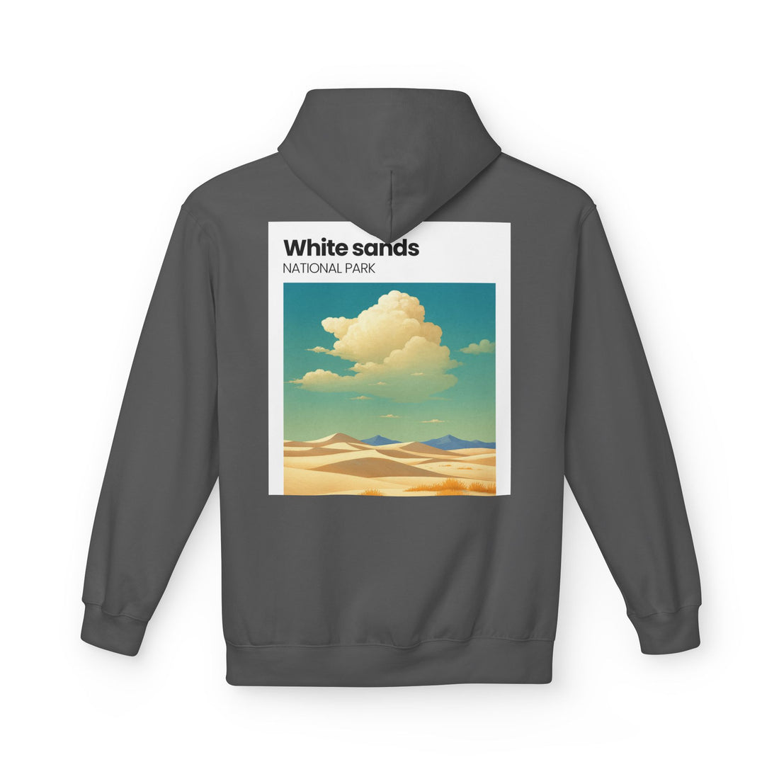 White Sands desert landscape Hoodie | National Park retro poster style