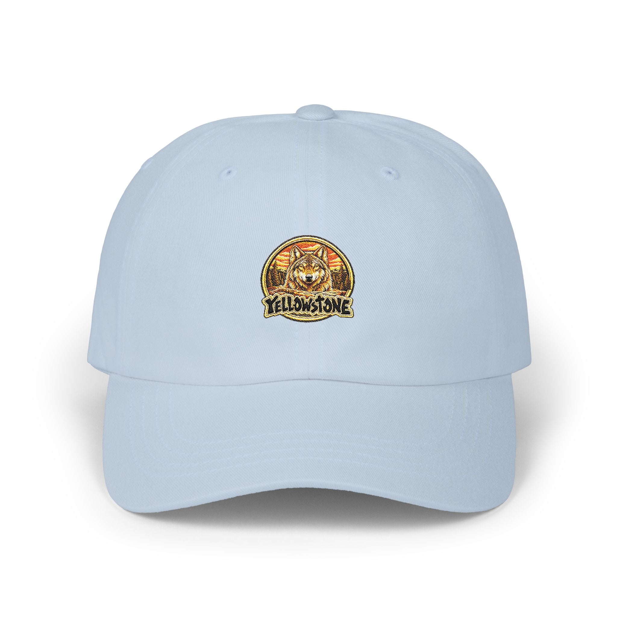 Yellowstone National Park Wolf Round Logo Dad Hat