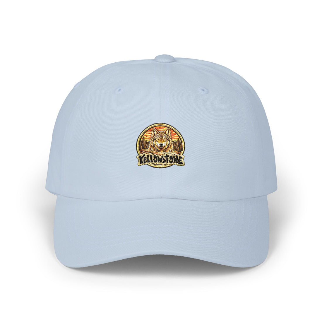Yellowstone National Park Wolf Round Logo Dad Hat