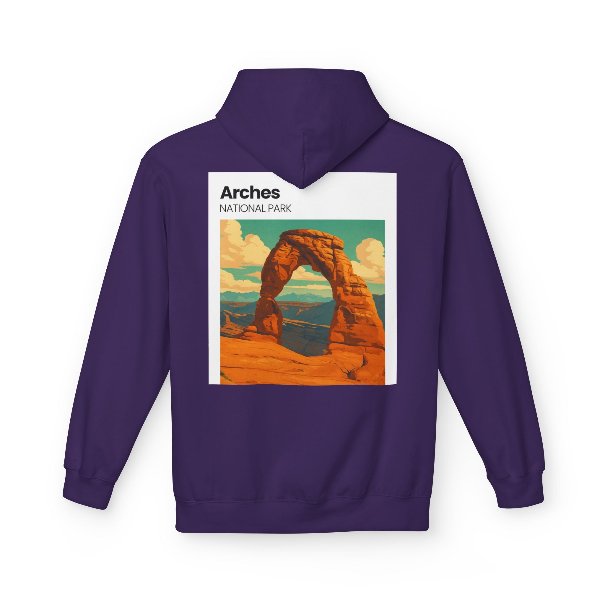 Arches National Park Arch Hoodie | Vintage Travel Poster Style