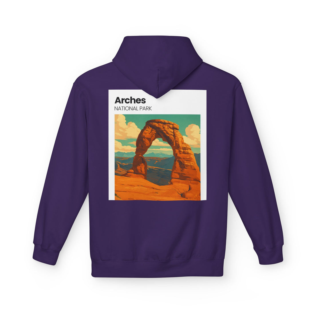 Arches National Park Arch Hoodie | Vintage Travel Poster Style