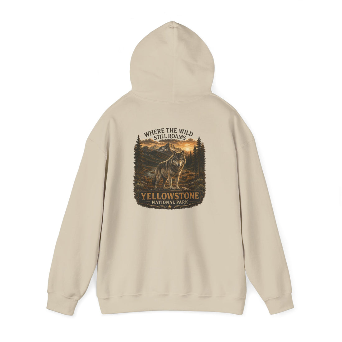 Yellowstone Wolf Round Badge Hoodie