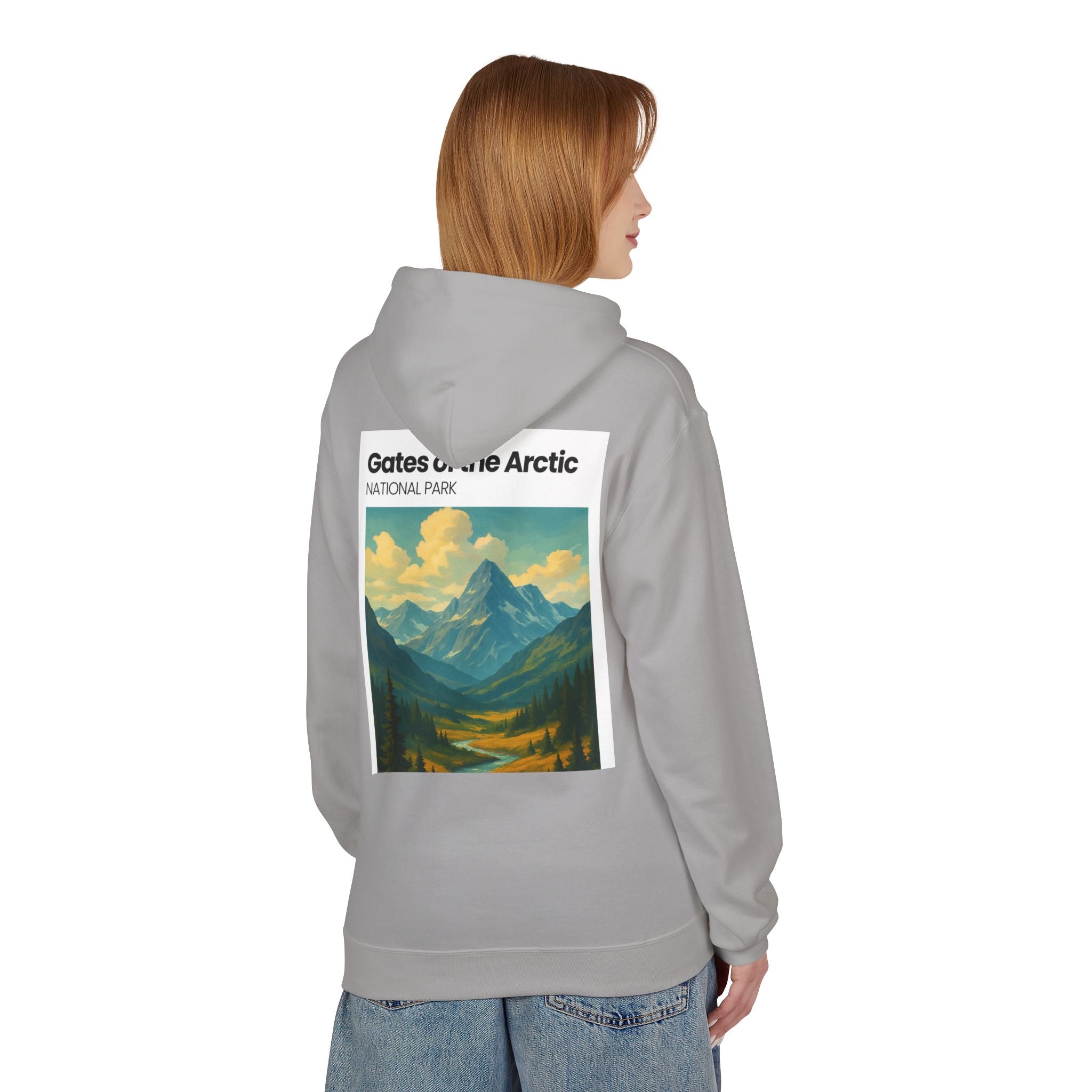 Gates of the Arctic National Park Hoodie | Mountain Landscape Retro Poster