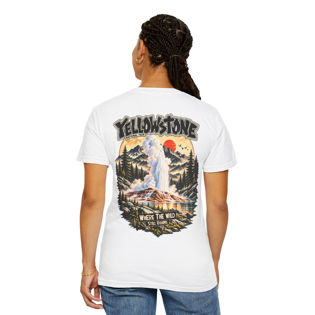 Yellowstone Old Faithful – Where the Wild Still Roams T-Shirt Model1