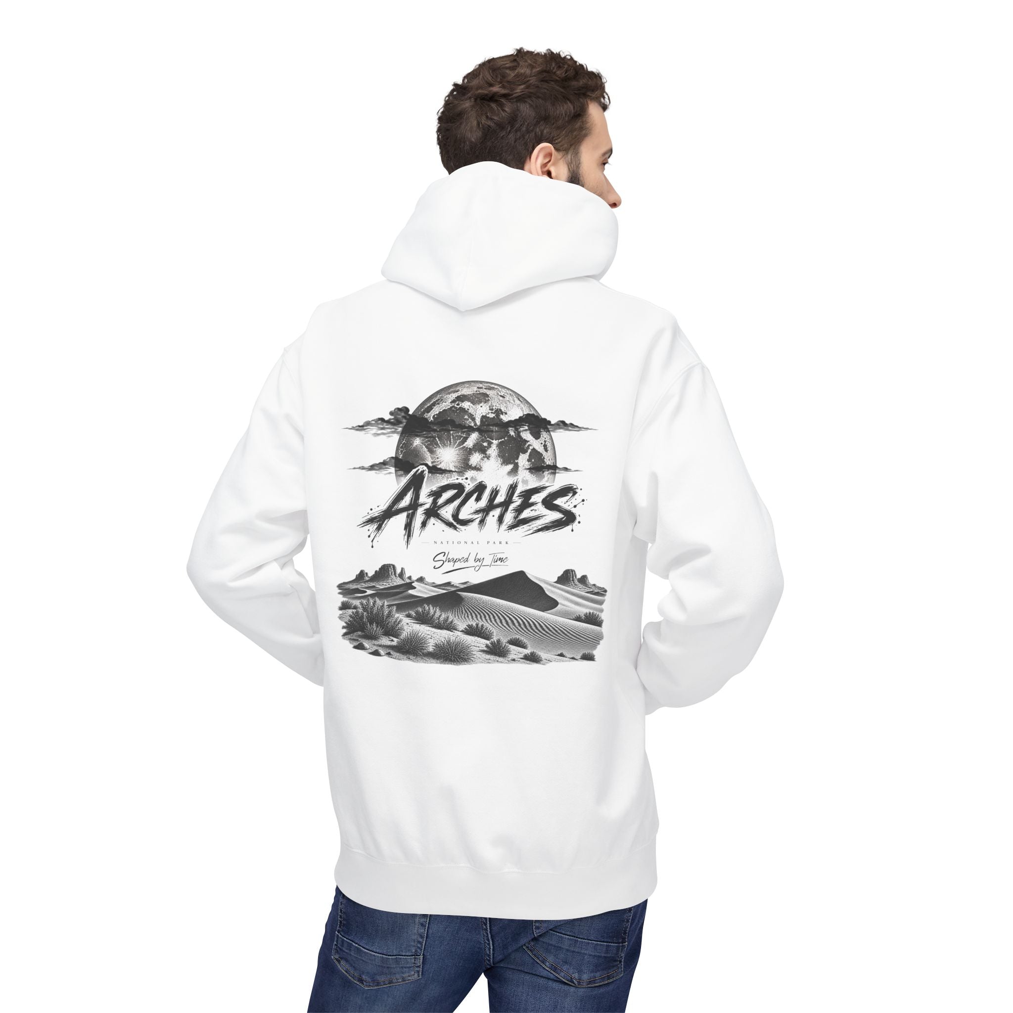 Arches National Park Desert Moon Graphic Hoodie