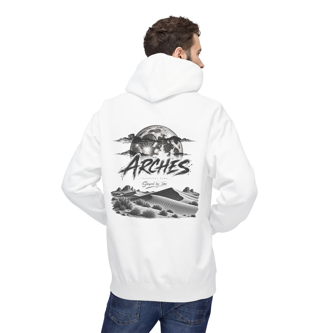 Arches National Park Desert Moon Graphic Hoodie