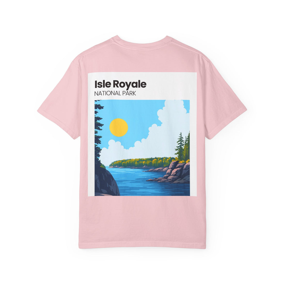 Isle Royale National Park Illustration T-shirt | Scenic Lake Sunrise Tee