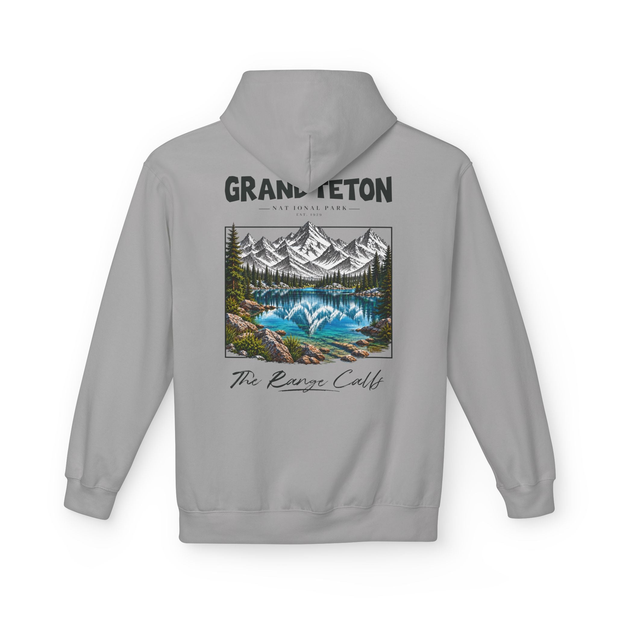 Grand Teton National Park Lake Reflection Graphic Hoodie