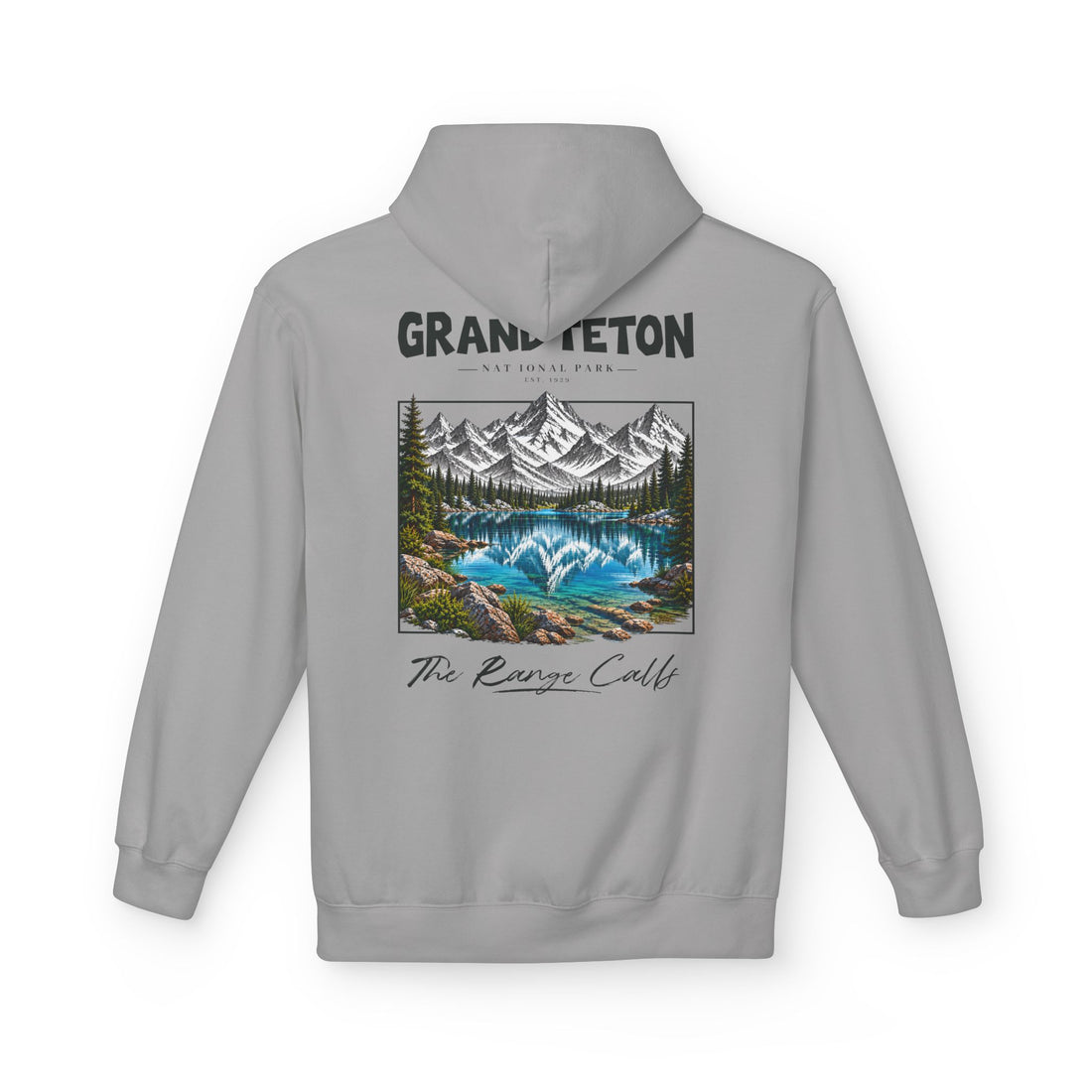 Grand Teton National Park Lake Reflection Graphic Hoodie