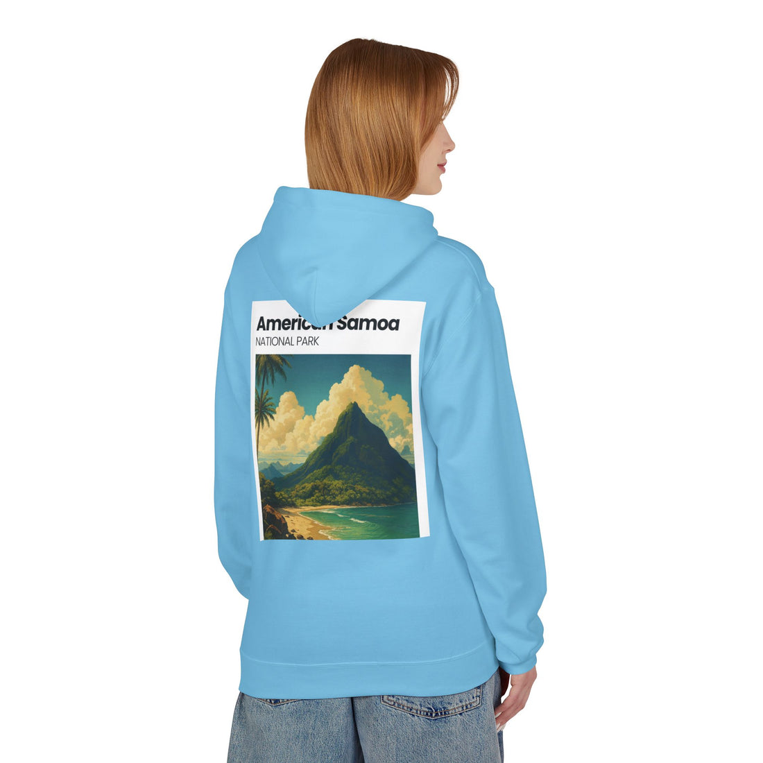 American Samoa National Park Landscape Hoodie | Vintage Tropical Island Print