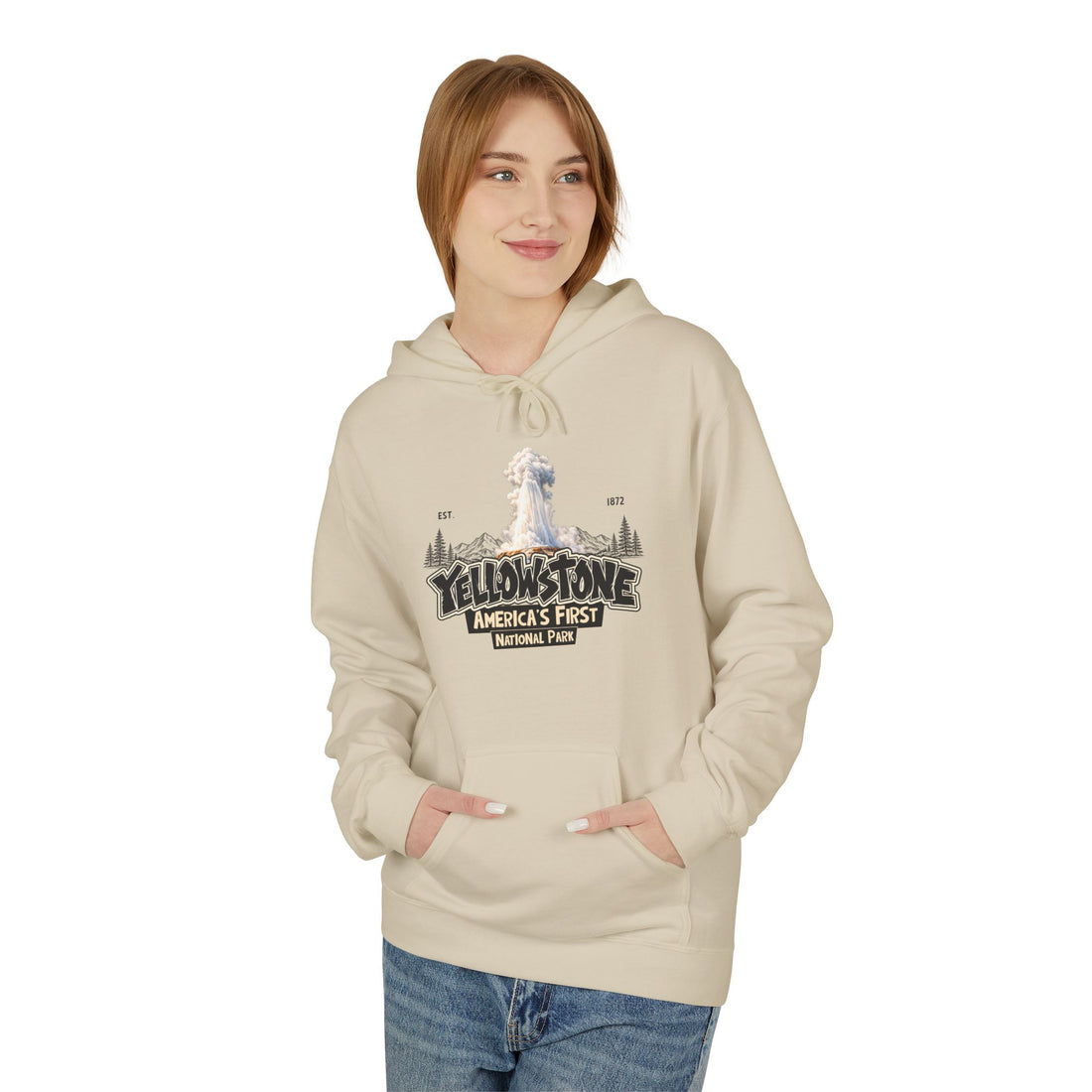 Yellowstone Old Faithful – Where the Wild Still Roams Hoodie Model1