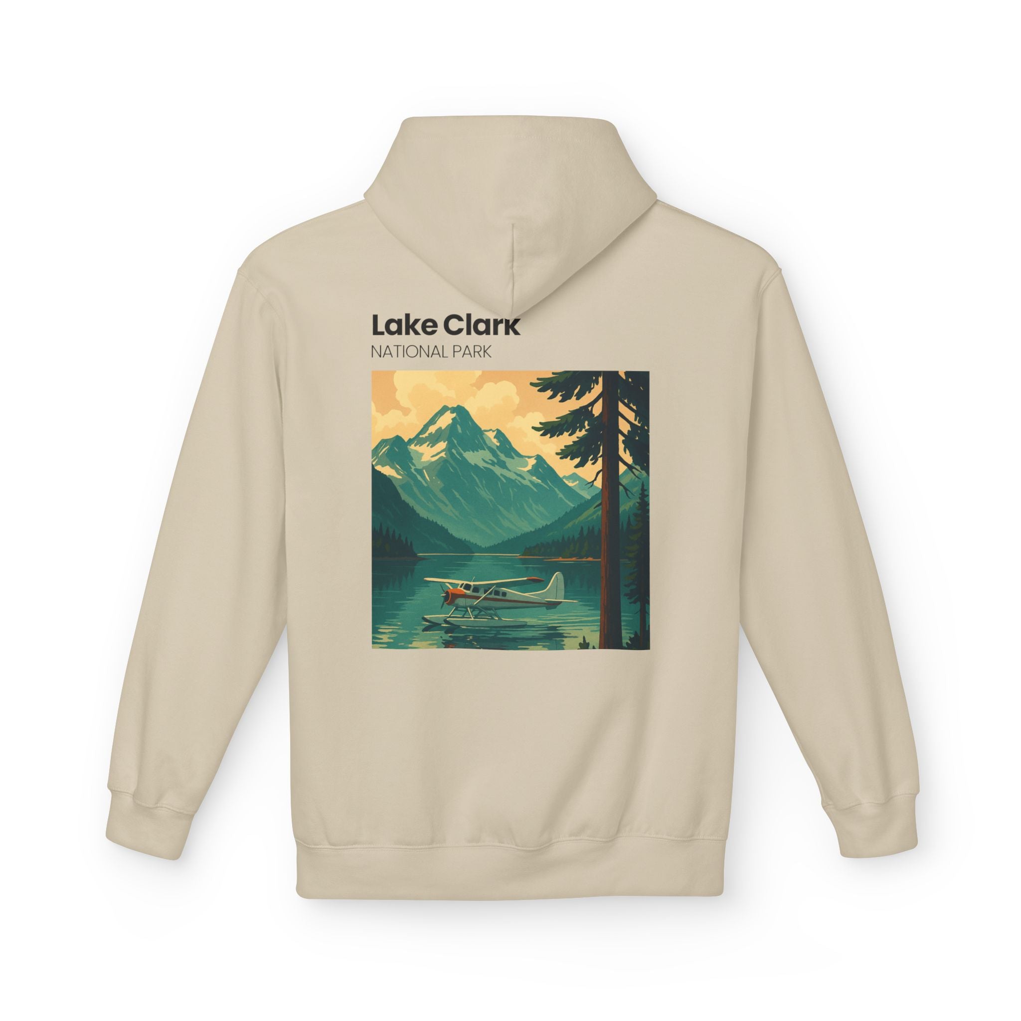 Lake Clark National Park vintage landscape Hoodie | Mountain Lake Seaplane
