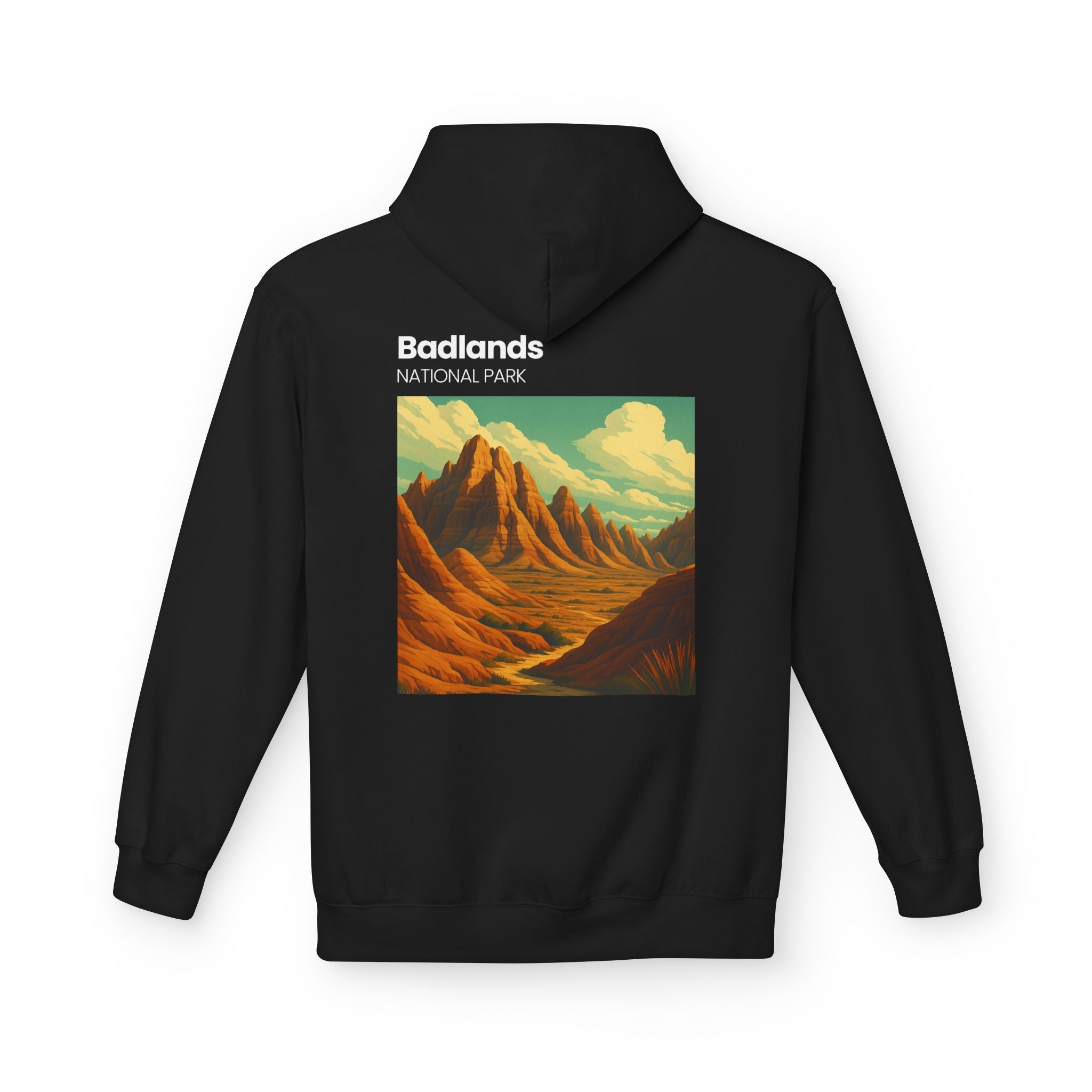 Badlands National Park landscape hoodie | vintage desert mountain art