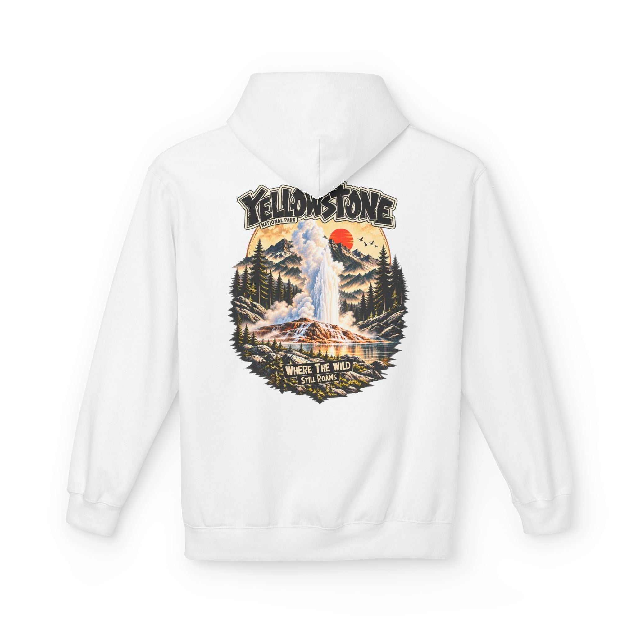 Yellowstone Old Faithful – Where the Wild Still Roams Hoodie Model3