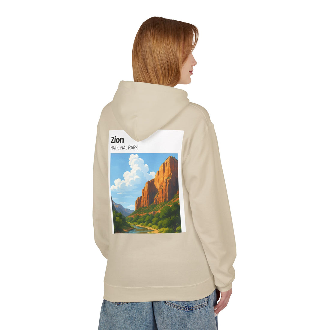 Zion National Park landscape Hoodie | Scenic Canyon Poster back print
