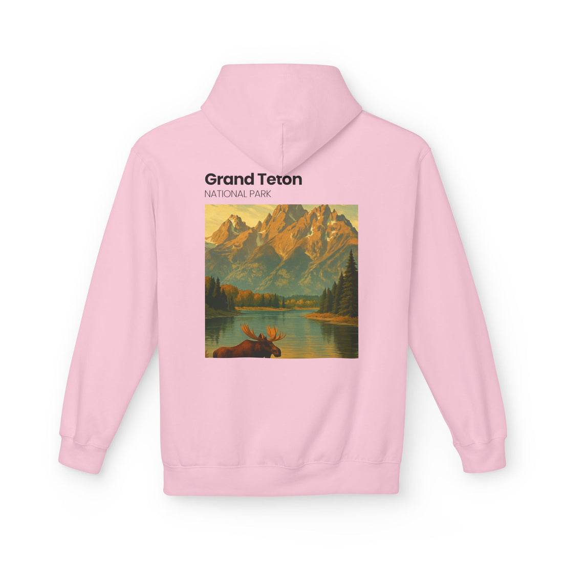 Grand Teton National Park scenic print Hoodie | Moose Lake mountain landscape