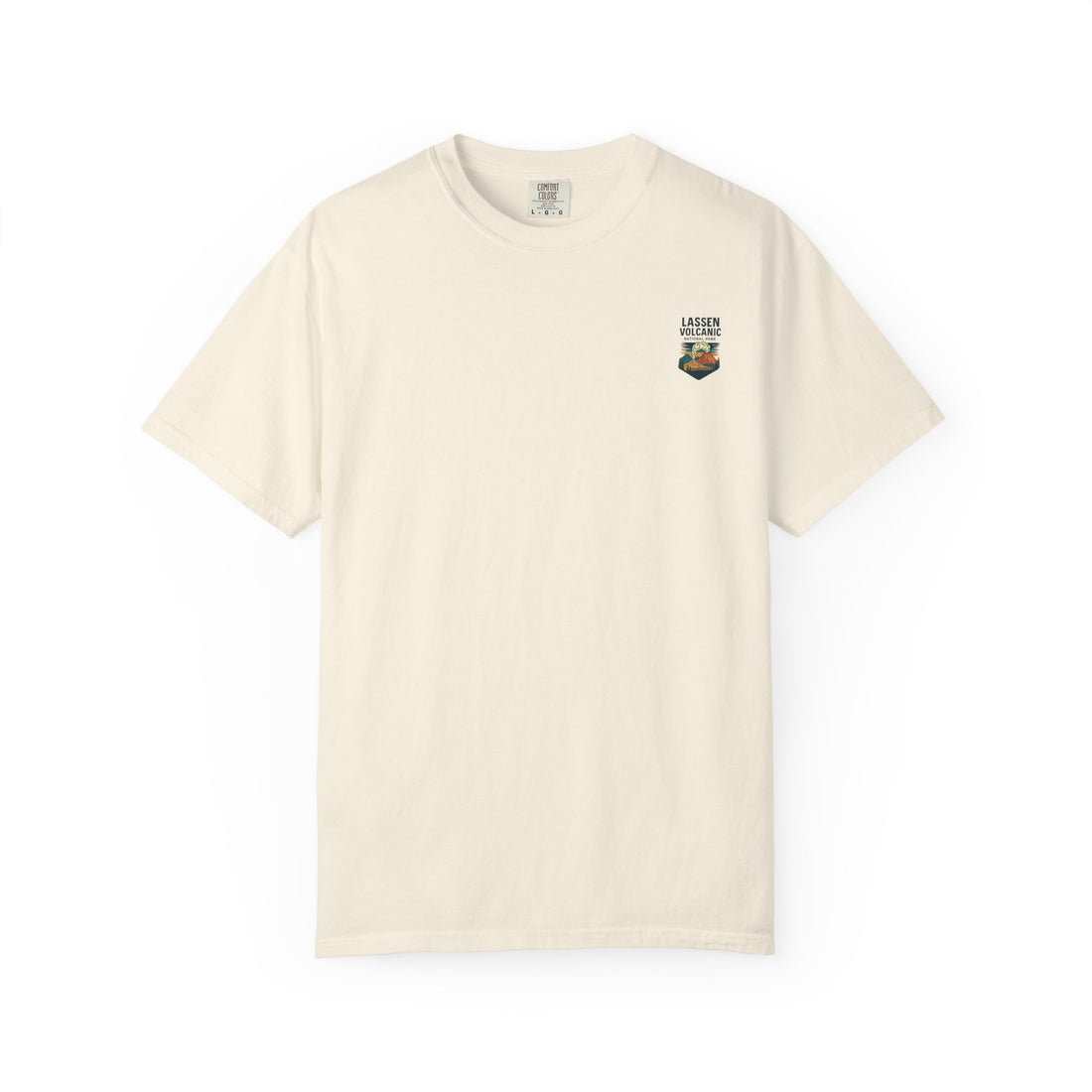 Lassen Volcanic Poster Art T-Shirt | Mountain Eruption Design