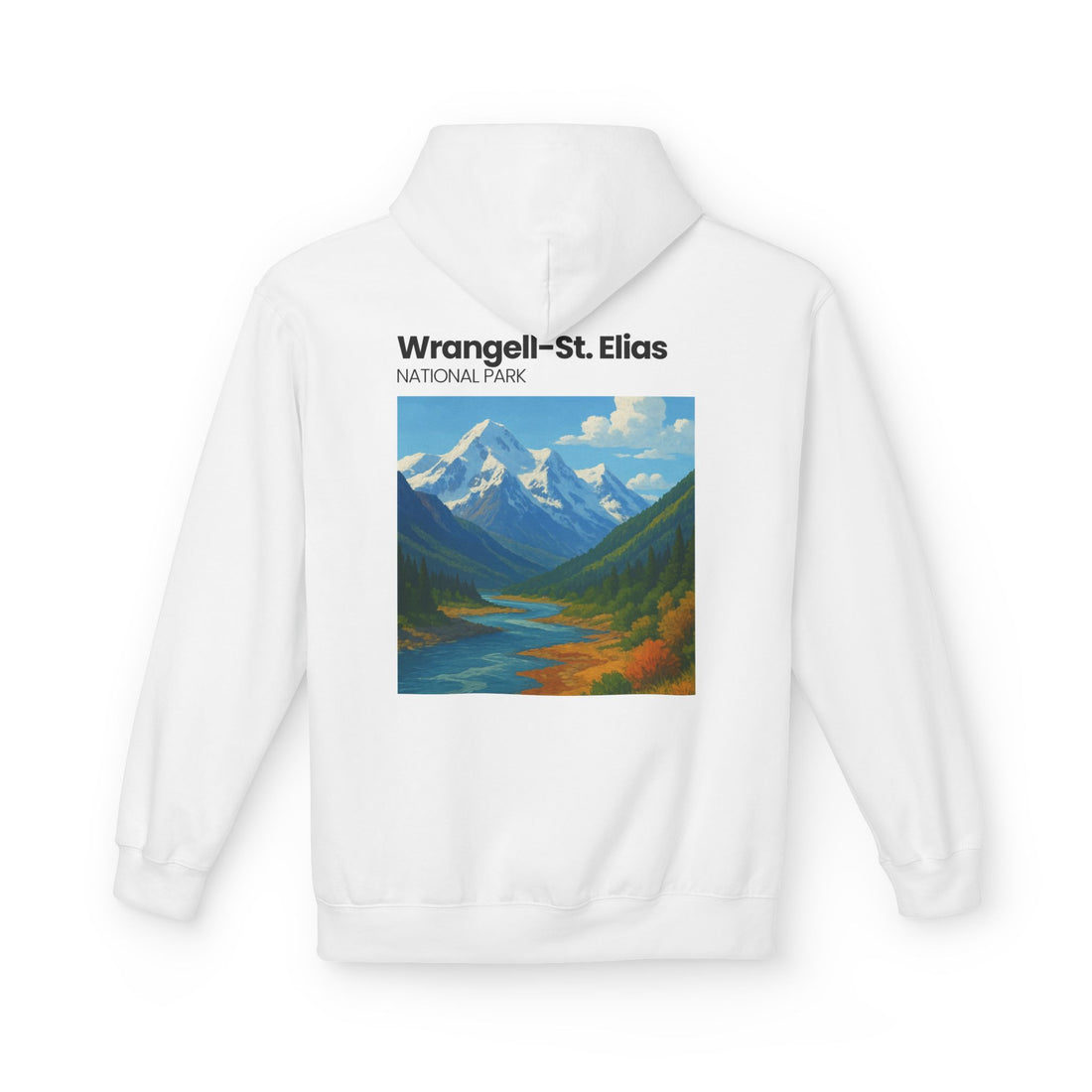 Wrangell–St. Elias National Park landscape Hoodie | Mountain river art