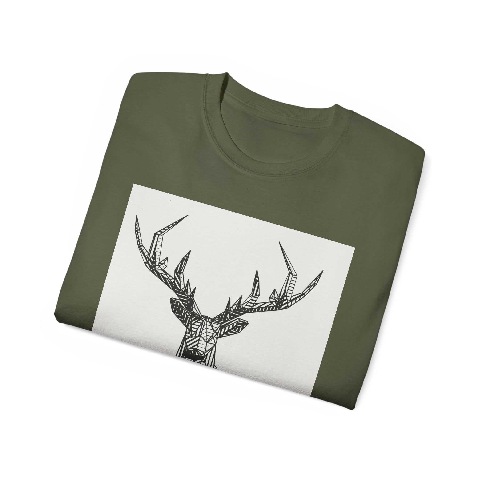 Geometric Deer Graphic Tee - Unisex Ultra Cotton T-Shirt