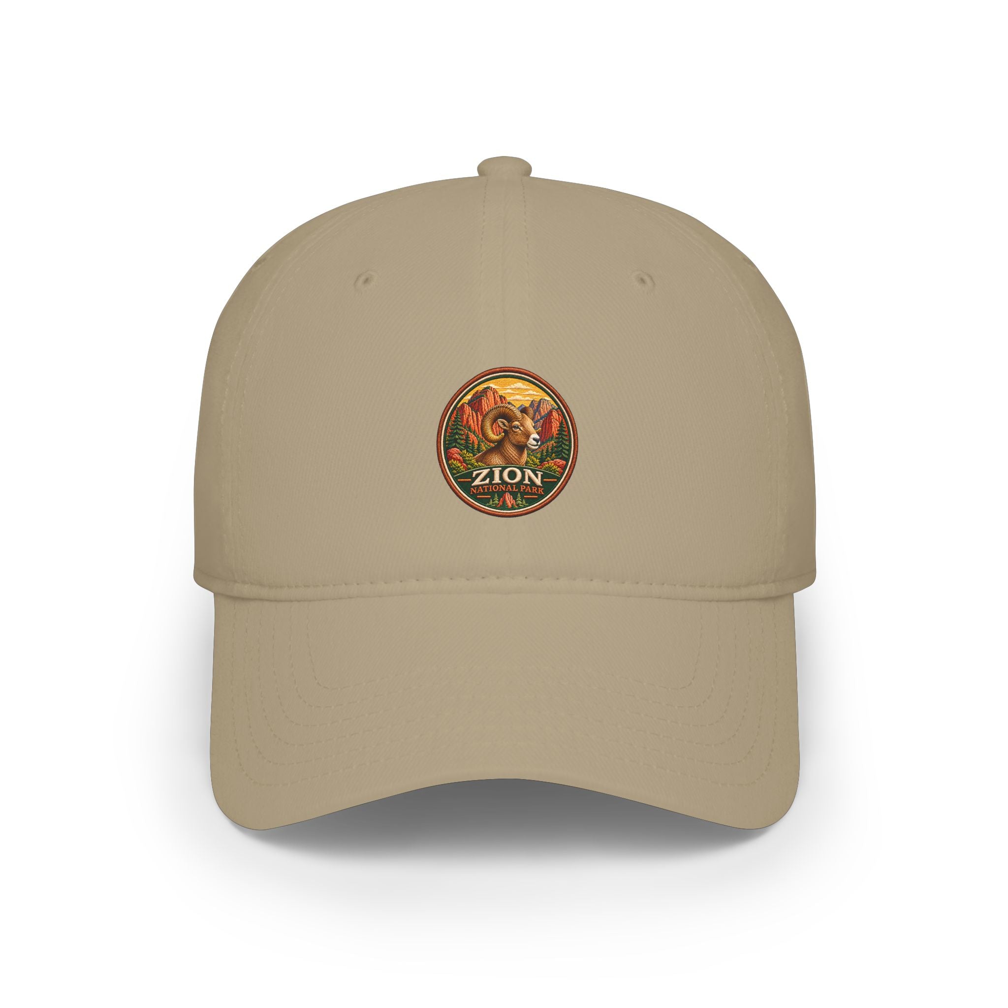 Bighorn Sheep Zion National Park Vintage Graphic Cap round logo