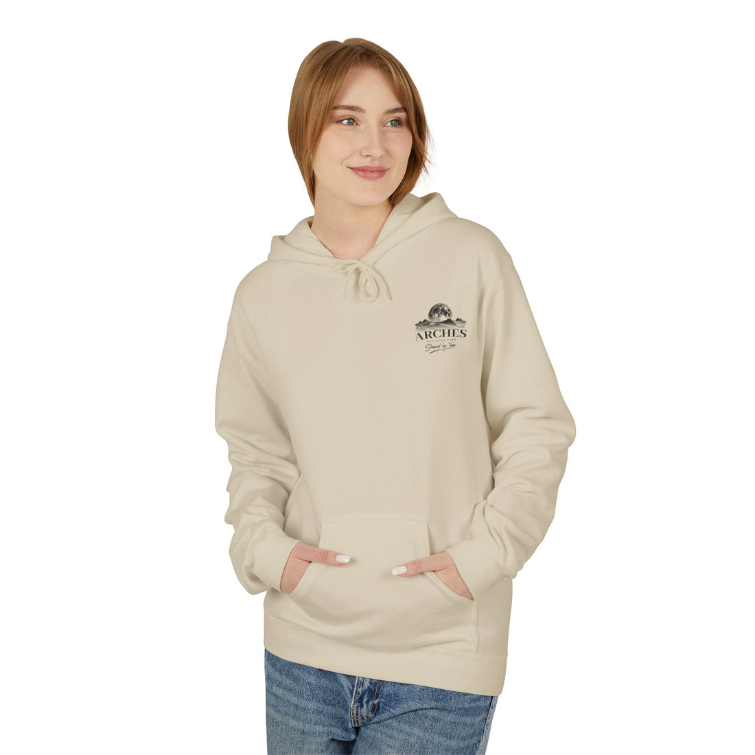 Arches National Park Desert Moon Graphic Hoodie
