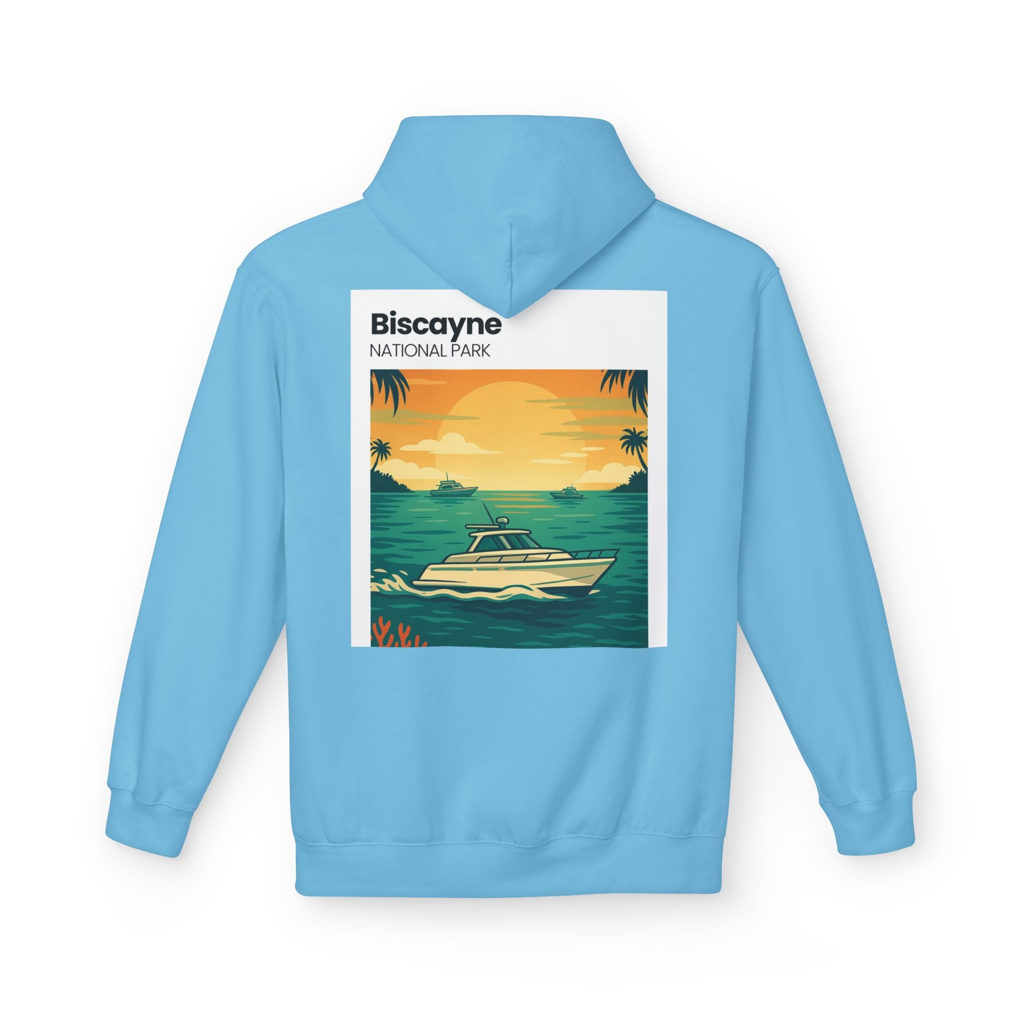 Biscayne National Park Boat Sunset Hoodie | Nautical Tropical Graphic