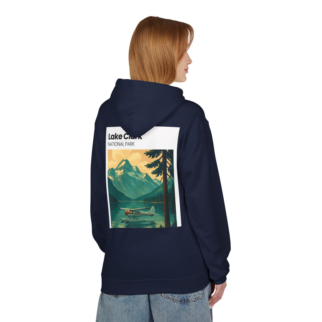 Lake Clark National Park vintage landscape Hoodie | Mountain Lake Seaplane