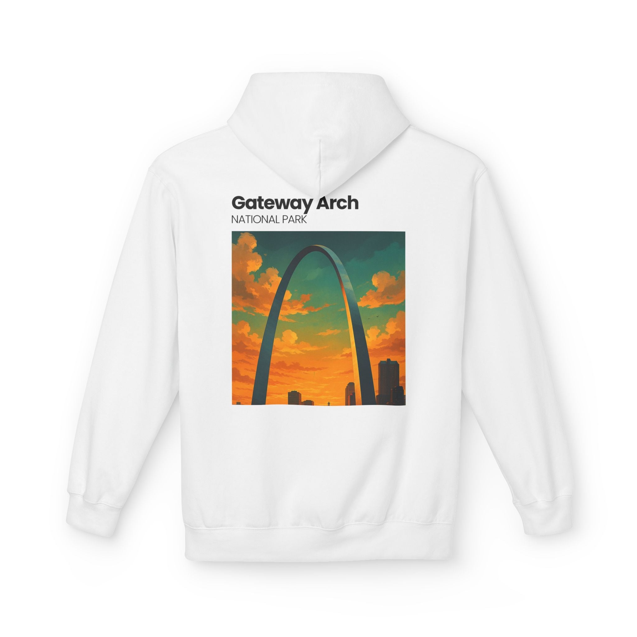 Palm Trees & Waves Hoodie | Small Chest Graphic, Beach Vibes
