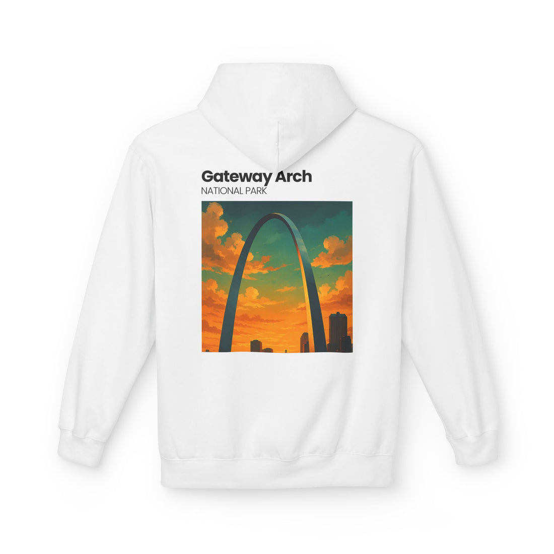 Palm Trees & Waves Hoodie | Small Chest Graphic, Beach Vibes