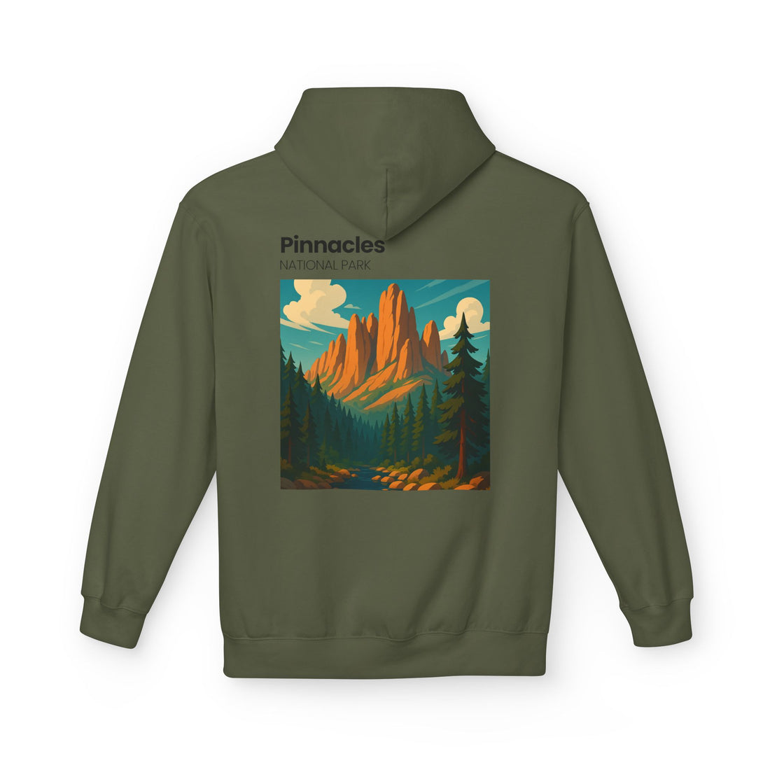 Pinnacles National Park vintage poster Hoodie | Mountain landscape camp retro