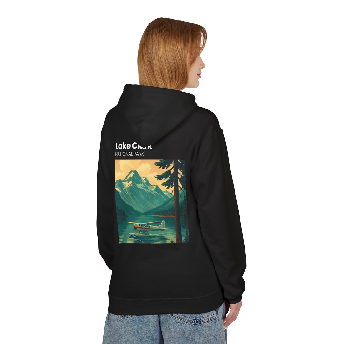 Lake Clark National Park vintage landscape Hoodie | Mountain Lake Seaplane