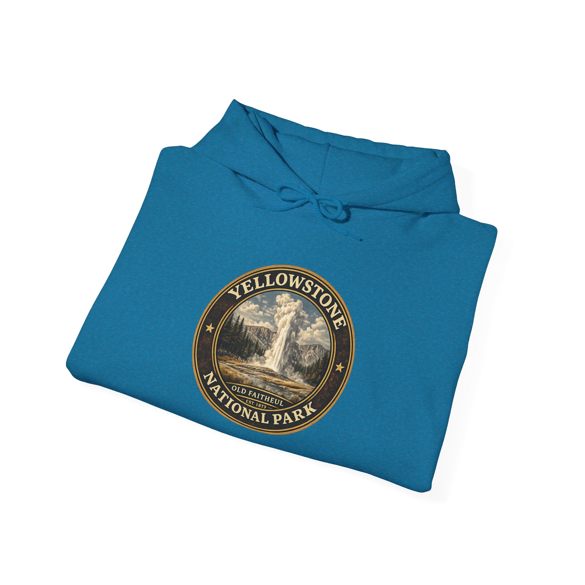 Yellowstone Old Faithful Round Badge Hoodie