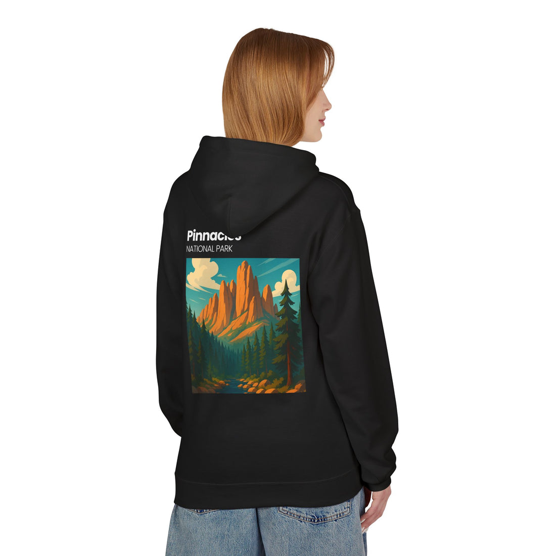 Pinnacles National Park vintage poster Hoodie | Mountain landscape camp retro