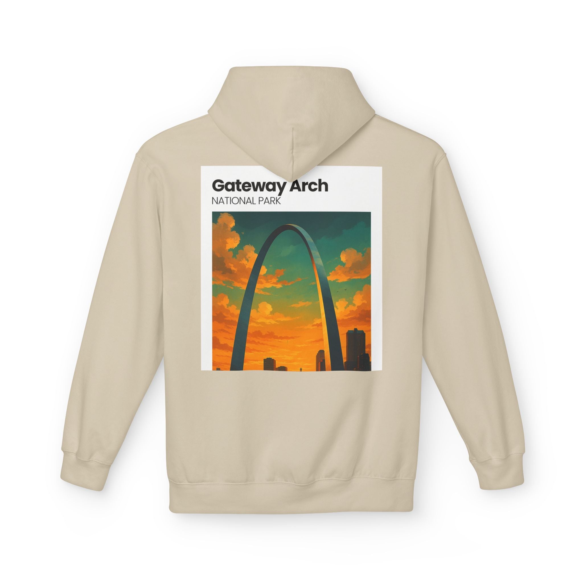 Palm Trees & Waves Hoodie | Small Chest Graphic, Beach Vibes