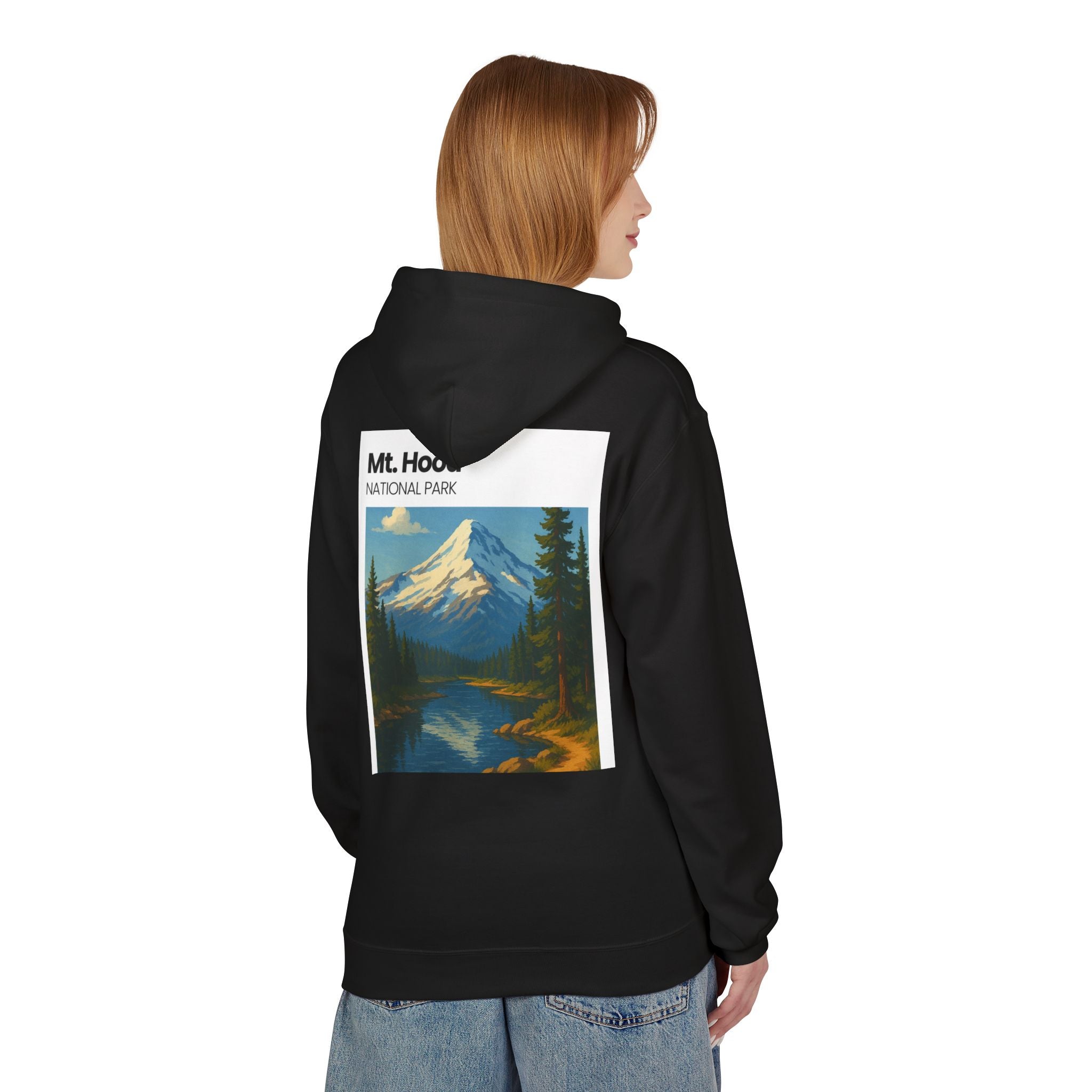 Mt. Hood National Park landscape Hoodie | Vintage mountain poster design