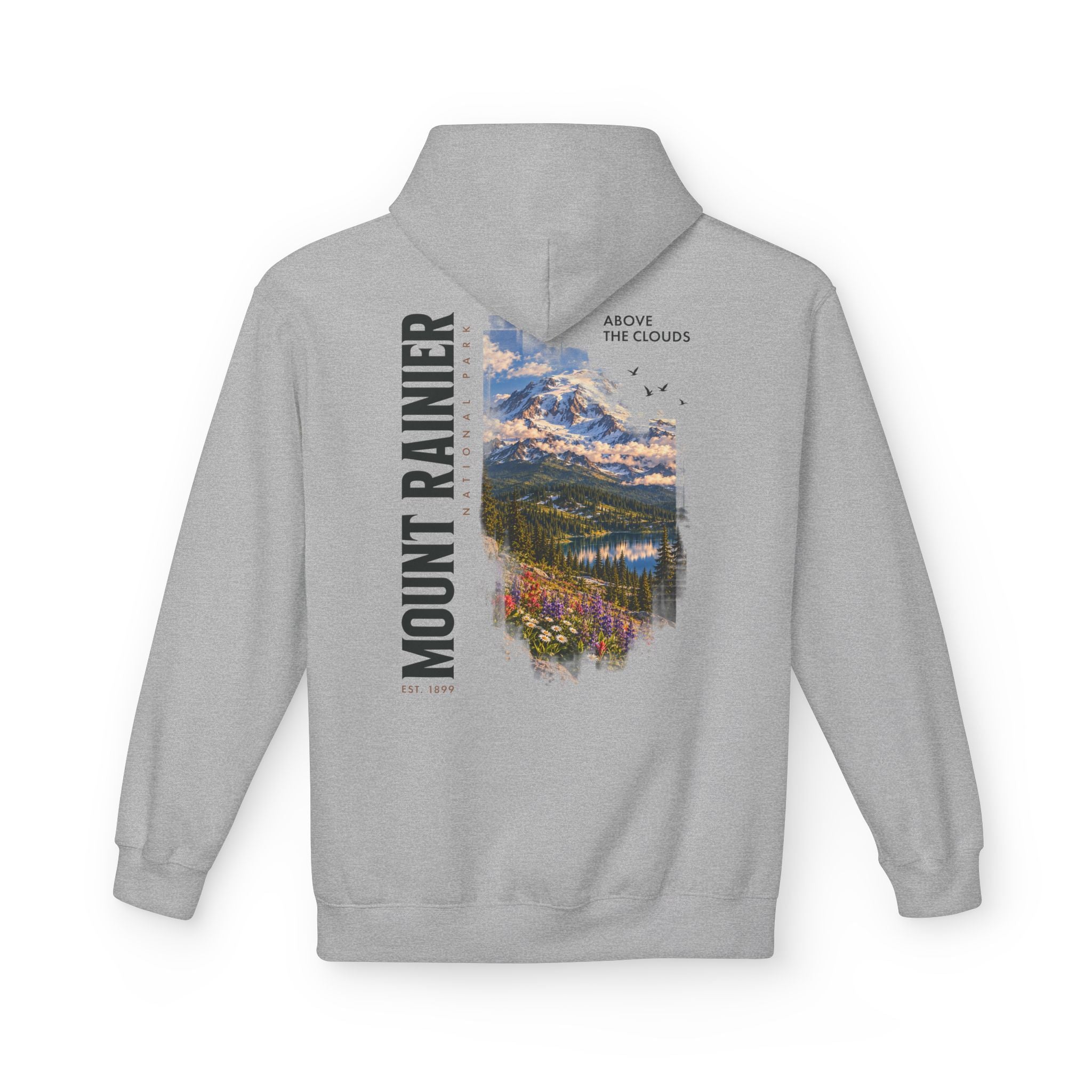 Mount Rainier National Park –  Alpine Scene Graphic Hoodie