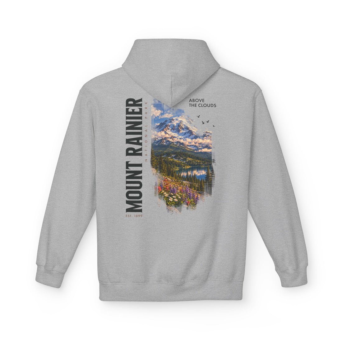 Mount Rainier National Park –  Alpine Scene Graphic Hoodie