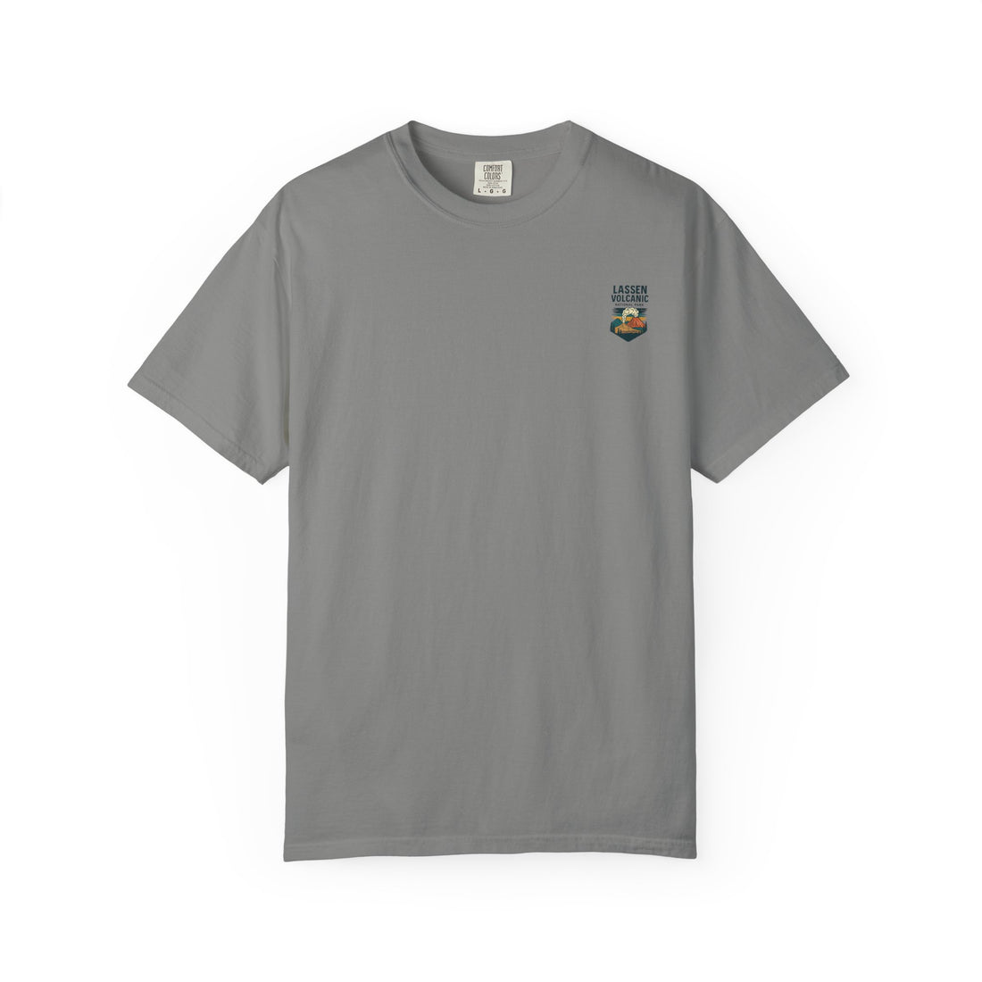 Lassen Volcanic Poster Art T-Shirt | Mountain Eruption Design